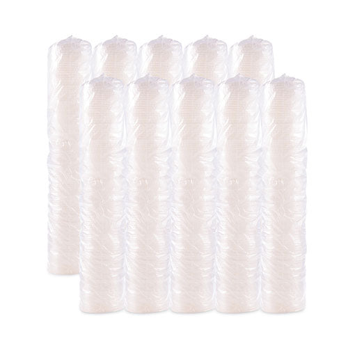 Polystyrene Plastic Flat Straw-slot Cold Cup Lids, Fits 28 Oz Cups, Translucent, 960/carton.