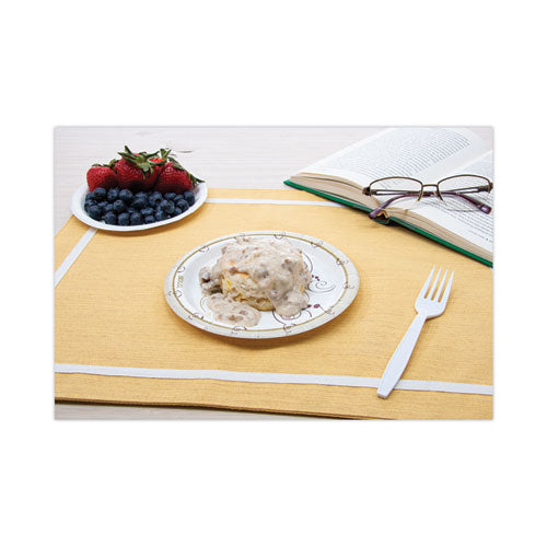 Symphony Paper Dinnerware, Mediumweight Plate, 6" Dia, Tan, 125/pack.