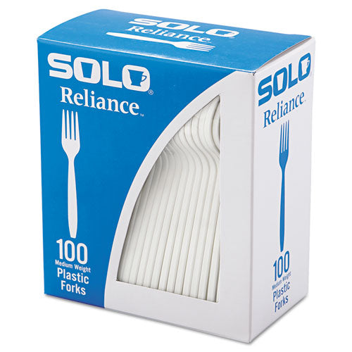 Reliance Mediumweight Cutlery, Fork, White, 100/box, 1,000/carton.