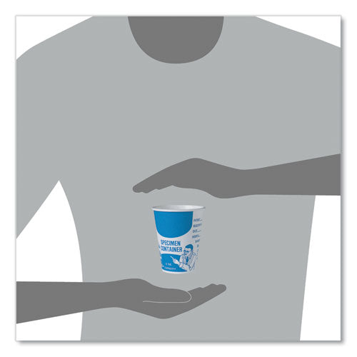 Paper Specimen Cups, 8 Oz, Blue/white, 50/sleeve, 20 Sleeves/carton.