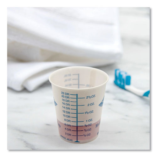 Paper Specimen Cups, 8 Oz, Blue/white, 50/sleeve, 20 Sleeves/carton.