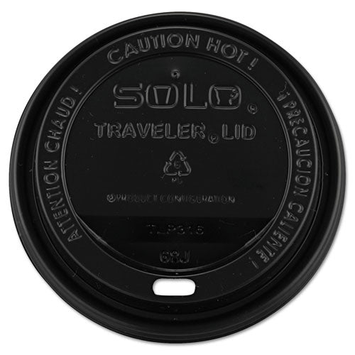 Traveler Cappuccino Style Dome Lid, Fits 10 Oz To 24 Oz Cups, Black, 100/sleeve, 10 Sleeves/carton.