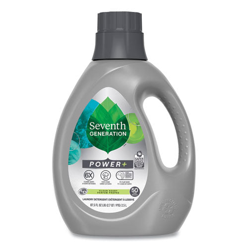 Power+ Laundry Detergent, Clean Scent, 87.5 Oz Bottle.