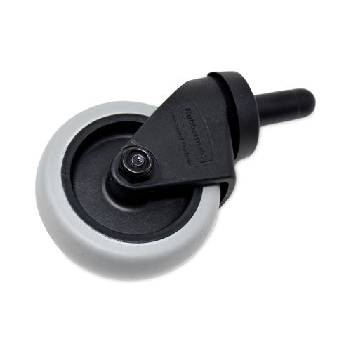 Replacement Bayonet-stem Swivel Casters,Grip Ring Stem, 3" Soft Rubber Wheel, Black