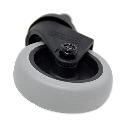 Replacement Bayonet-stem Swivel Casters,Grip Ring Stem, 3" Soft Rubber Wheel, Black