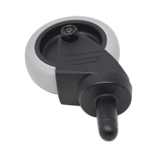 Replacement Bayonet-stem Swivel Casters,Grip Ring Stem, 3" Soft Rubber Wheel, Black