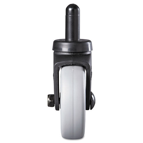 Replacement Bayonet-stem Swivel Casters,Grip Ring Stem, 3" Soft Rubber Wheel, Black