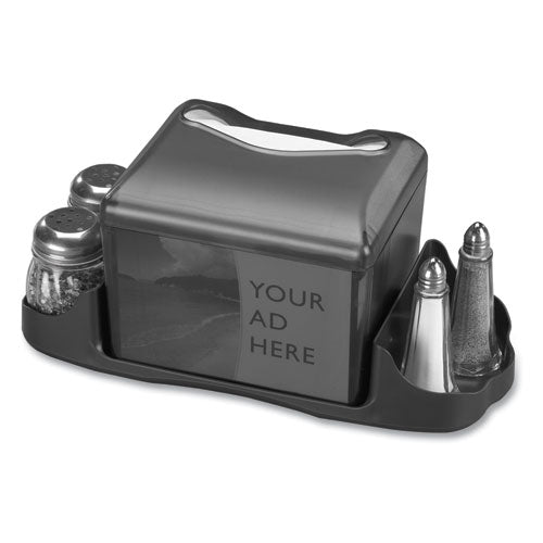 Venue Napkin Dispenser With Advertising Inset, 6.5 X 6.13 X 6.9, Capacity: 200, Black.