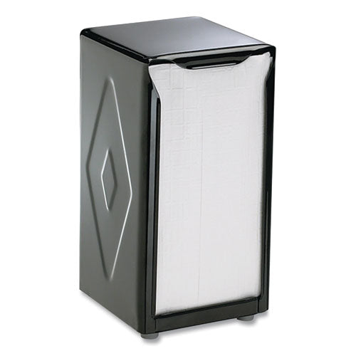 Tabletop Napkin Dispenser, Tall Fold, 3.75 X 4 X 7.5, Capacity: 150, Black.