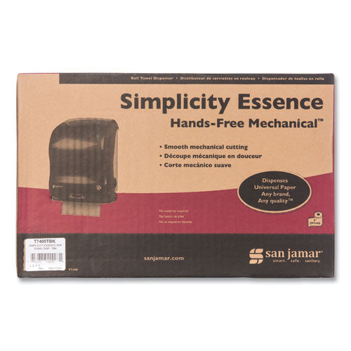 Simplicity Mechanical Roll Towel Dispenser, 15.25 X 13 X 10.25, Black.