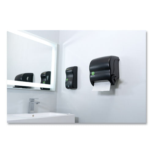 Ecological Green Towel Dispenser, 12.49" X 8.6" X 12.82", Black.