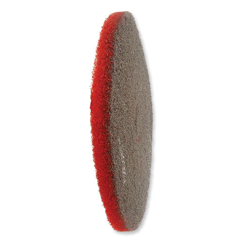Ez Care Heavy Duty Scrub Pad, 17" Diameter, Red/gray, 5/carton.