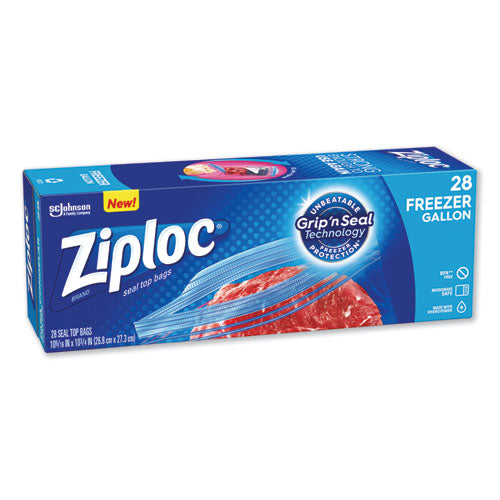 Zipper Freezer Bags, 1 Gal, 9.6" X 12.1", Clear, 28/box.