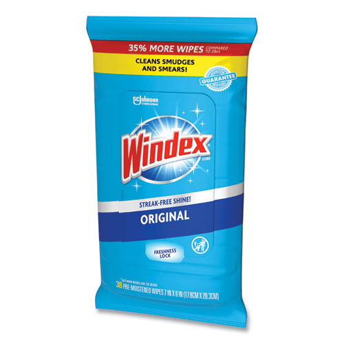 Glass And Surface Wet Wipe, Cloth, 7 X 8, Unscented, White, 38/pack, 12 Packs/carton.