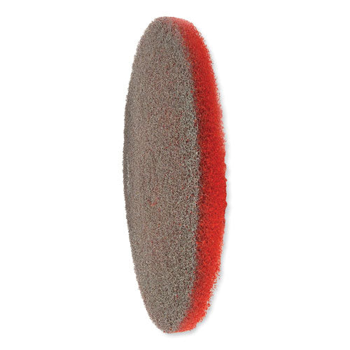 Ez Care Heavy Duty Scrub Pad, 16" Diameter, Red/gray, 5/carton.