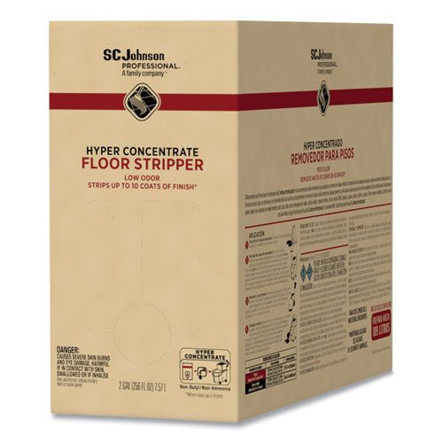 Hyper Concentrate Floor Stripper, Low Odor, 2 Gal Bag-in-box.