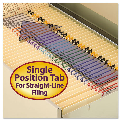 Reinforced Tab Manila File Folders, Straight Tabs, Letter Size, 0.75" Expansion, 11-pt Manila, 100/box.