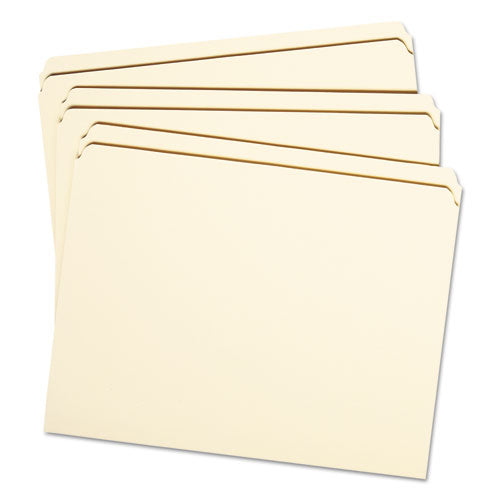 Reinforced Tab Manila File Folders, Straight Tabs, Letter Size, 0.75" Expansion, 11-pt Manila, 100/box.