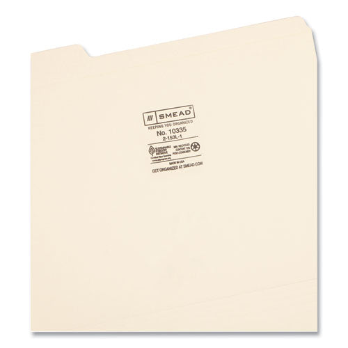 Reinforced Tab Manila File Folders,1/3-cut Tabs: Left Position, Letter Size, 0.75" Expansion, 11-pt Manila, 100/box