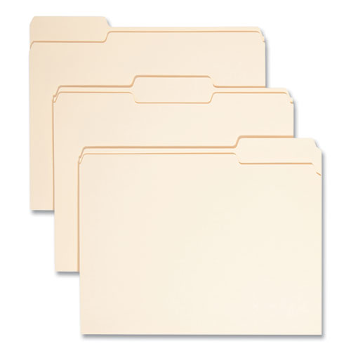 Top Tab File Folders With Antimicrobial Product Protection, 1/3-cut Tabs: Assorted, Letter, 0.75" Expansion, Manila, 100/box.