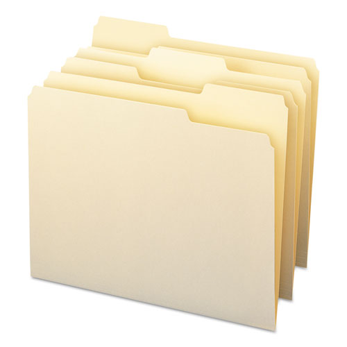 Top Tab File Folders With Antimicrobial Product Protection, 1/3-cut Tabs: Assorted, Letter, 0.75" Expansion, Manila, 100/box.