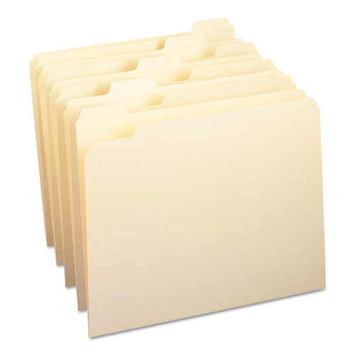 Manila File Folders, 1/5-cut Tabs: Assorted, Letter Size, 0.75" Expansion, Manila, 100/box.