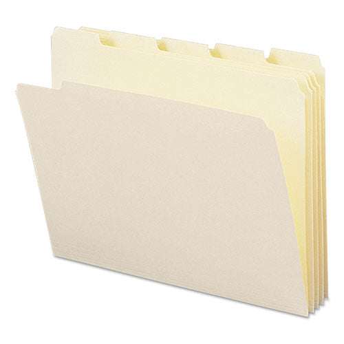 Manila File Folders, 1/5-cut Tabs: Assorted, Letter Size, 0.75" Expansion, Manila, 100/box.