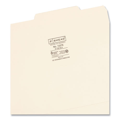 Reinforced Guide Height File Folders, 2/5-cut Tabs: Right Of Center Position, Letter Size, 0.75" Expansion, Manila, 100/box.