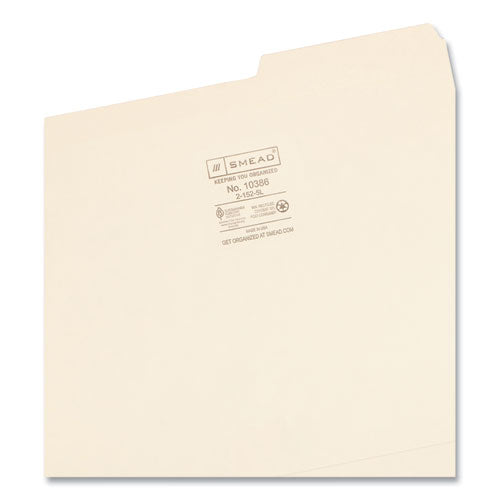 Reinforced Guide Height File Folders,2/5-cut Tabs: Right Position, Letter Size, 0.75" Expansion, Manila, 100/box