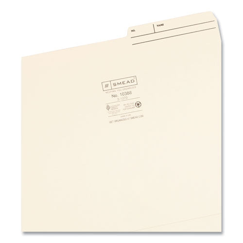 Reinforced Guide Height File Folders, 2/5-cut Printed Tabs: Right Position,Letter Size, 0.75" Expansion, Manila, 100/box