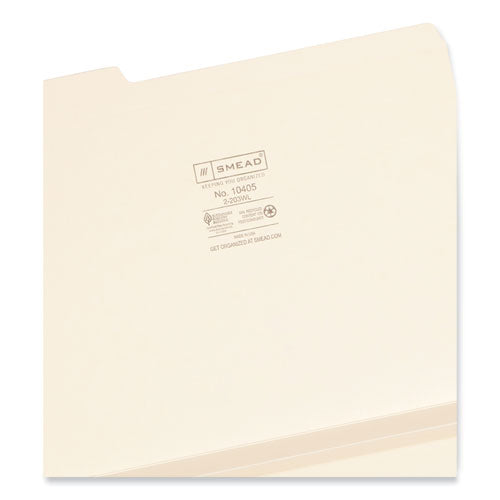 Expandable Heavyweight File Folders,1/3-cut Tabs: Assorted, Letter Size, 1.5" Expansion, Manila, 50/box