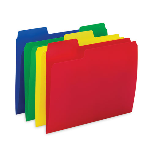 Supertab Top Tab File Folders, 1/3-cut Tabs: Assorted, Letter Size, 0.75" Expansion, Polypropylene, 12/p.ack