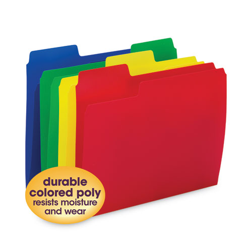 Supertab Top Tab File Folders, 1/3-cut Tabs: Assorted, Letter Size, 0.75" Expansion, Polypropylene, 12/p.ack