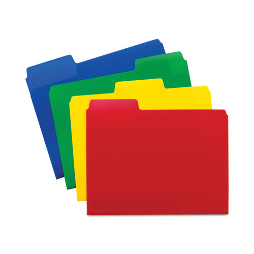 Supertab Top Tab File Folders, 1/3-cut Tabs: Assorted, Letter Size, 0.75" Expansion, Polypropylene, 12/p.ack