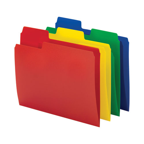 Supertab Top Tab File Folders, 1/3-cut Tabs: Assorted, Letter Size, 0.75" Expansion, Polypropylene, 12/p.ack