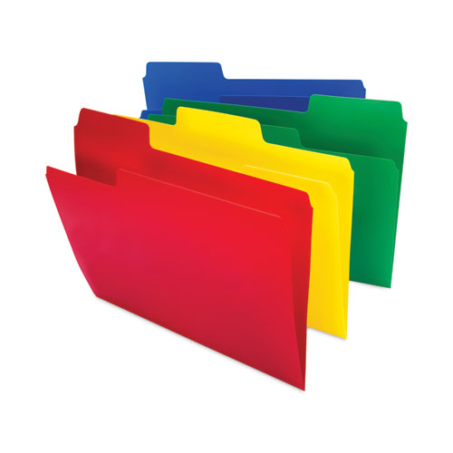 Supertab Top Tab File Folders, 1/3-cut Tabs: Assorted, Letter Size, 0.75" Expansion, Polypropylene, 12/p.ack