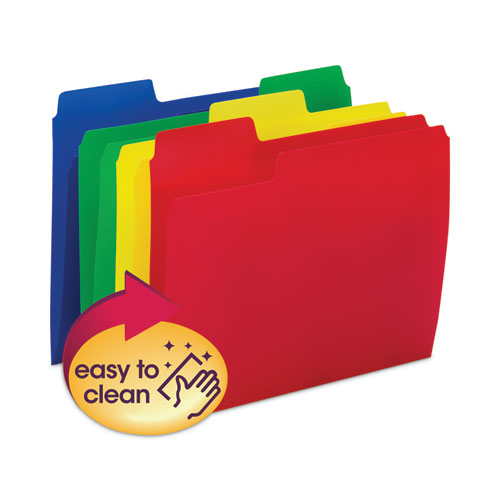 Supertab Top Tab File Folders, 1/3-cut Tabs: Assorted, Letter Size, 0.75" Expansion, Polypropylene, 12/p.ack