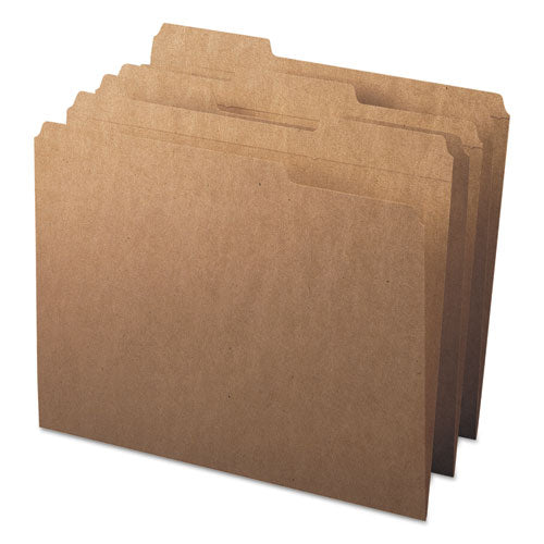 Heavyweight Kraft File Folder, 1/3-cut Tabs: Assorted, Letter Size, 0.75" Expansion, 11-pt Kraft, Brown, 100/box.