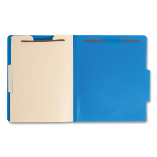 Six-section Poly Classification Folders, 2" Expansion, 2 Dividers, 6 Fasteners,Letter Size, Blue Exterior, 10/box