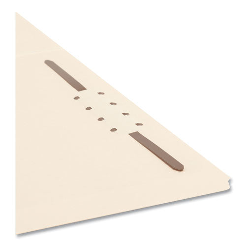 Top Tab Fastener Folders, Straight Tabs, 0.75" Expansion, 1 Fastener, Letter Size, Manila Exterior, 50/box.