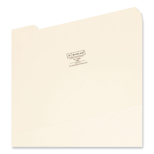 Manila File Folders, 1/3-cut Tabs: Assorted, Legal Size, 0.75" Expansion, Manila, 100/box.