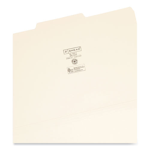 Manila File Folders, 1/3-cut Tabs: Center Position, Legal Size, 0.75" Expansion, Manila, 100/box.