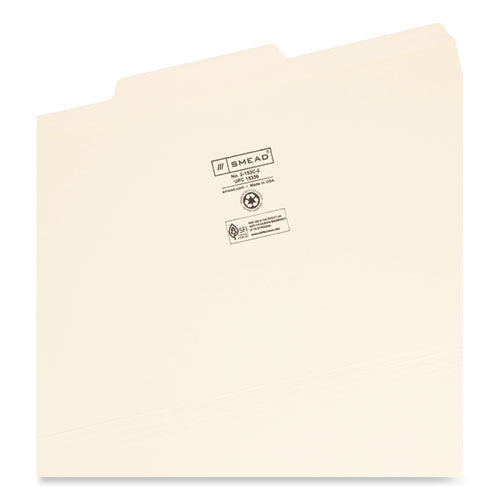 Reinforced Tab Manila File Folders, 1/3-cut Tabs: Center Position,Legal Size, 0.75" Expansion, 11-pt Manila, 100/box