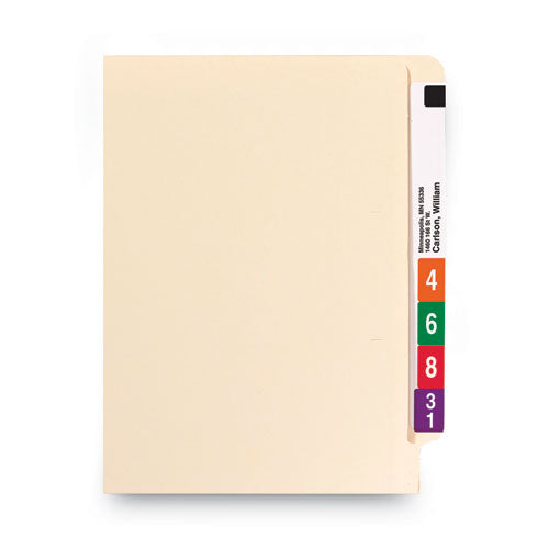 Heavyweight Manila End Tab Folders, 9.5" High Front, Straight 1-ply Tabs, Letter Size, 0.75" Expansion, Manila, 100/box.