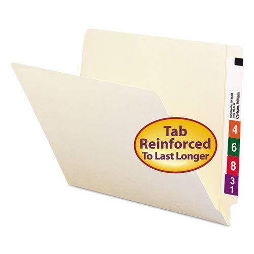 Heavyweight Manila End Tab Folders,9.5" High Front, Straight Tabs, Letter Size, 0.75" Expansion, Manila, 100/box