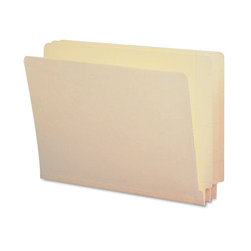 End Tab Folders With Antimicrobial Product Protection, Straight Tabs, Letter Size, 0.75" Expansion, Manila, 100/box.