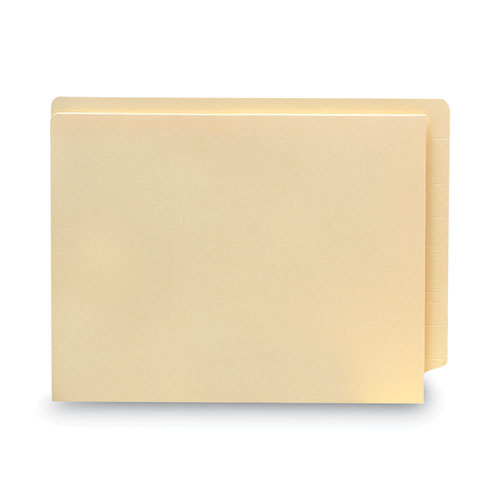 Heavyweight Manila End Tab Pocket Folders, Interior Front Panel Pocket, Straight Tabs, Letter Size, 11-pt Manila, 50/box.