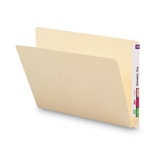 Extended End Tab Manila Folders, Straight Tabs, Letter Size, 0.75" Expansion, Manila, 100/box.