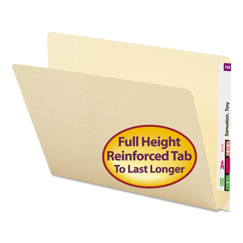 Extended End Tab Manila Folders, Straight Tabs, Letter Size, 0.75" Expansion, Manila, 100/box.