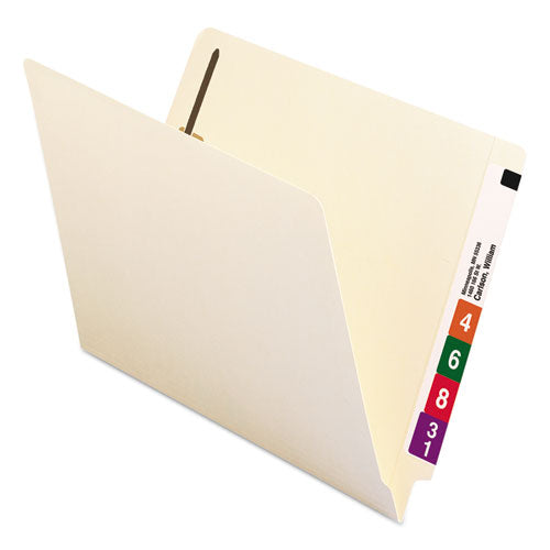 End Tab Fastener Folders With Reinforced Straight Tabs,14-pt Manila, 2 Fasteners, Letter Size, Manila Exterior, 50/box